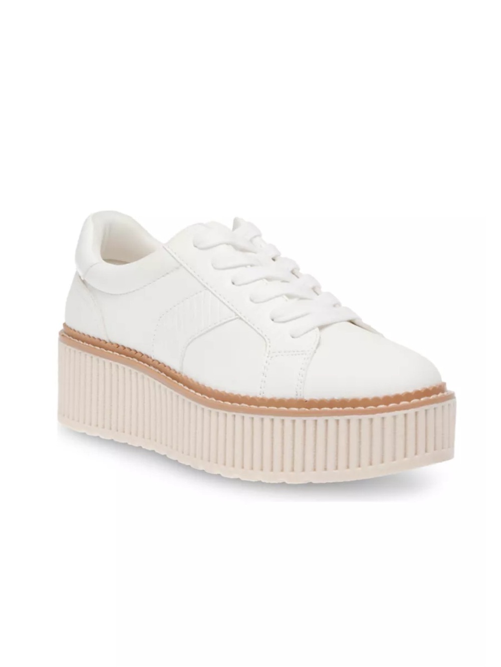 DV by Dolce Vita Bubbles Platform White Leather Low-Top Sneakers Size 8.5